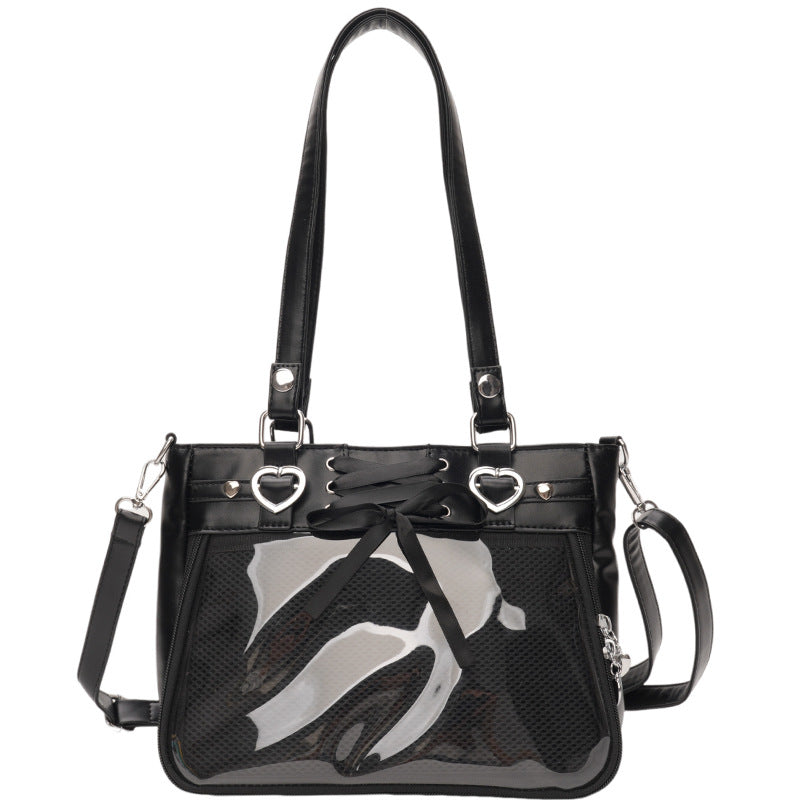 Women's Large Capacity Cartoon Fashion Transparent Hand Backpacks