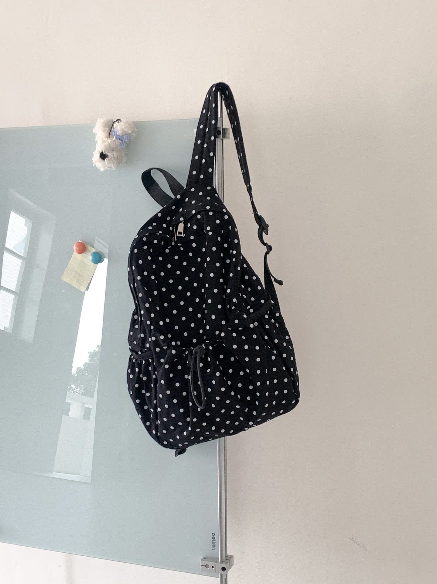 Lightweight Artistic Polka Dot For University Style Drawstring Leisure Backpack