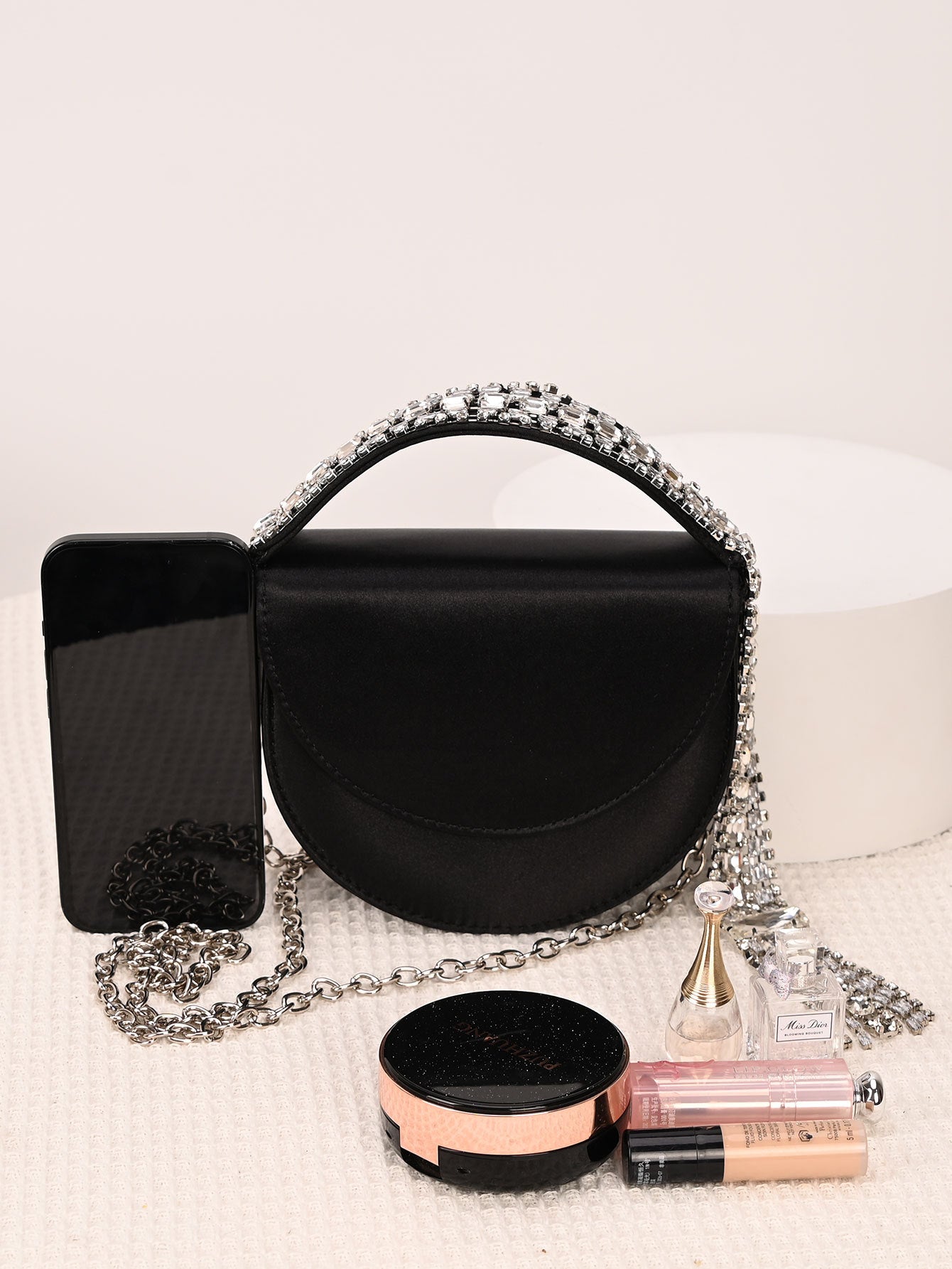 French Style Fairy Shiny Tassel Saddle Women's Shoulder Bag