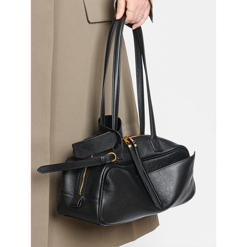 Bowling Loose Feeling Genuine Leather Soft Underarm Bag