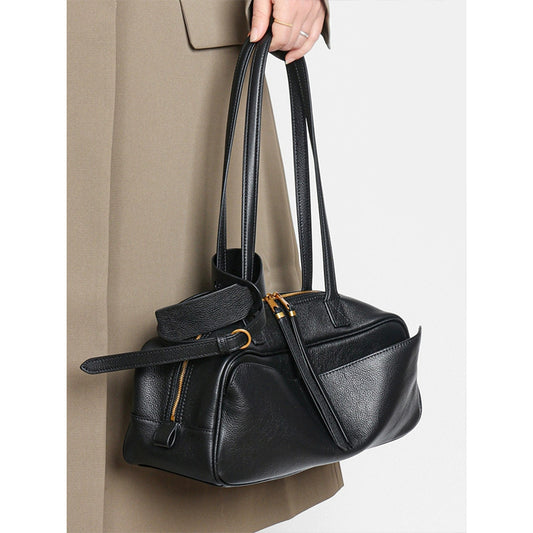 Bowling Loose Feeling Genuine Leather Soft Underarm Bag