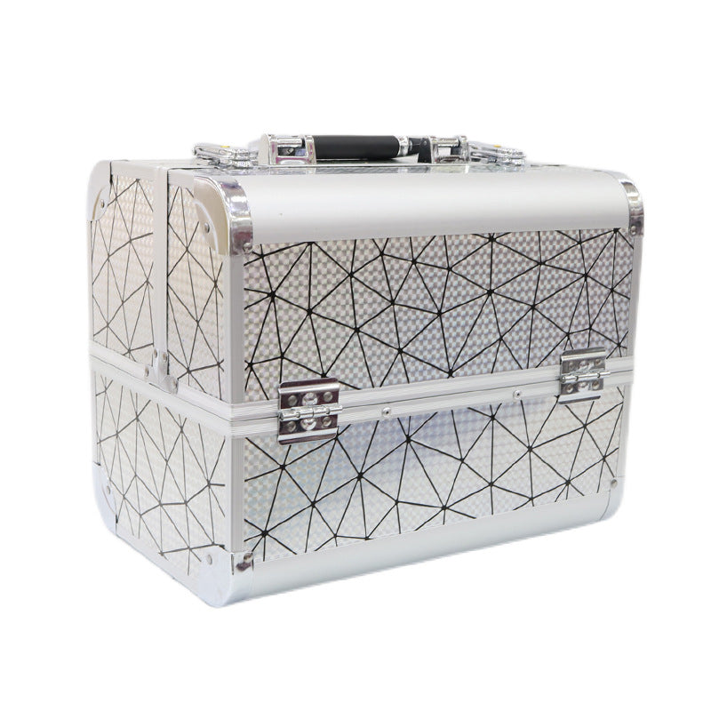 Portable High Sense Makeup Aluminum Alloy Tattoo Nail Manicure Cosmetic Case