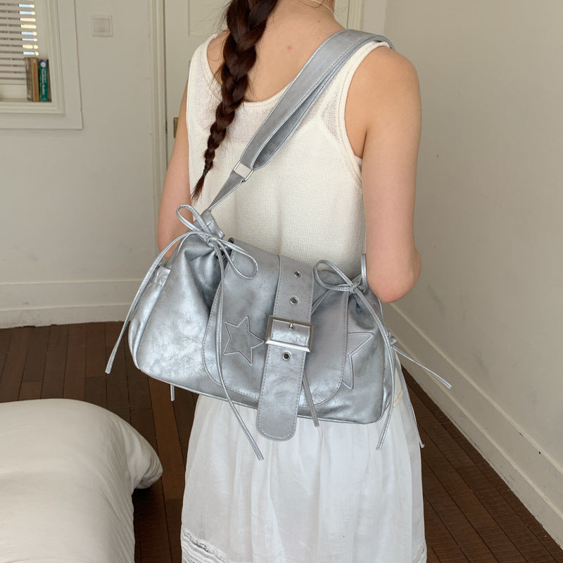 Women's Style Niche Retro High-grade Soft Leather Motorcycle Bags