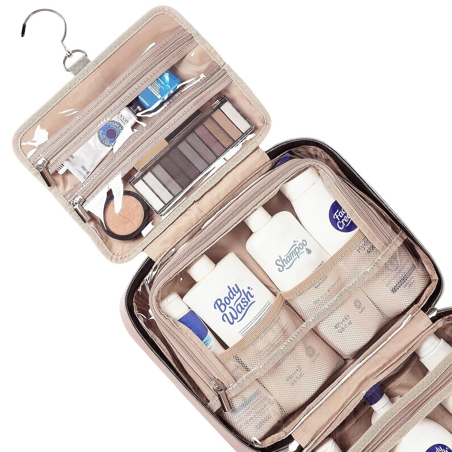 Women's Partition Layered Dry Wet Separation Waterproof Makeup Bag