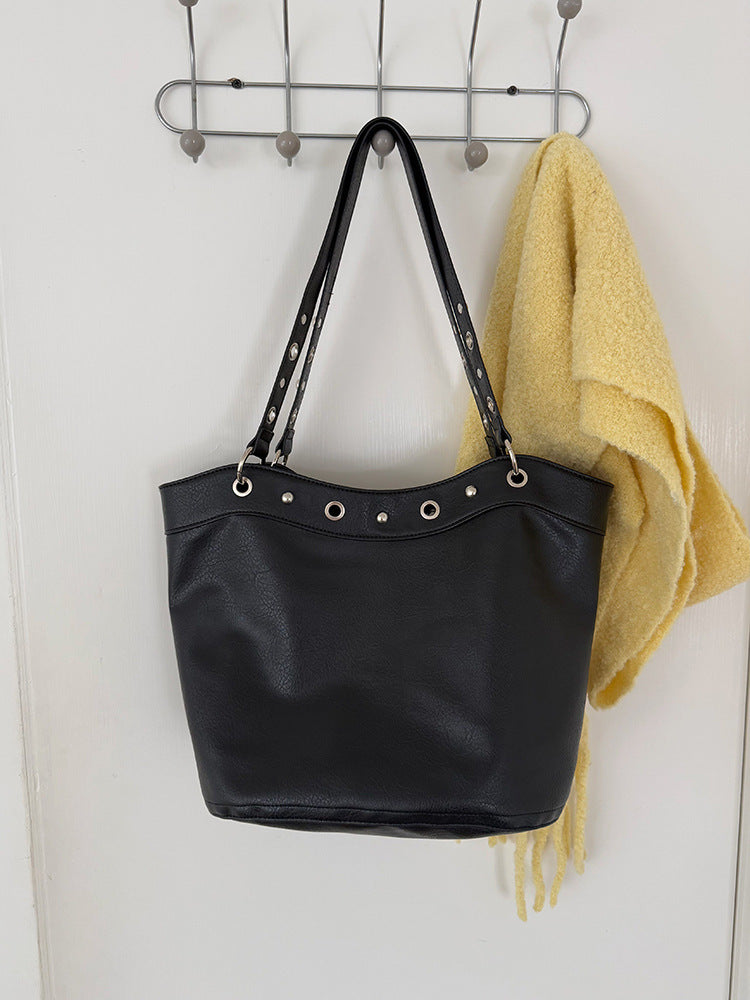 Women's Commuter Large Capacity Punk Motorcycle Rivet Retro Bags