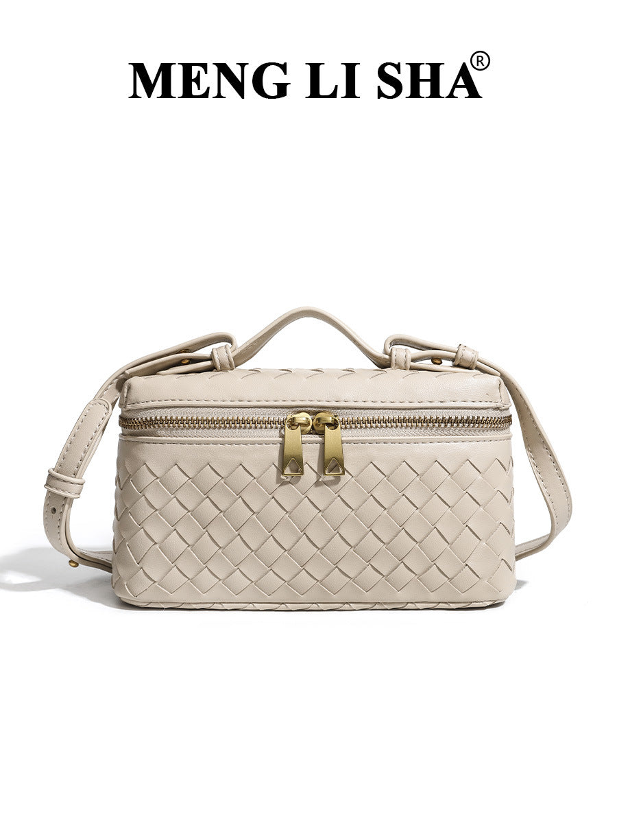 Classic Elegant Women's Hand-woven Box Lunch Women's Shoulder Bag