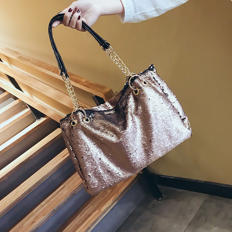 Women's Fashion Color Change Sequins Large Capacity Women's Shoulder Bag