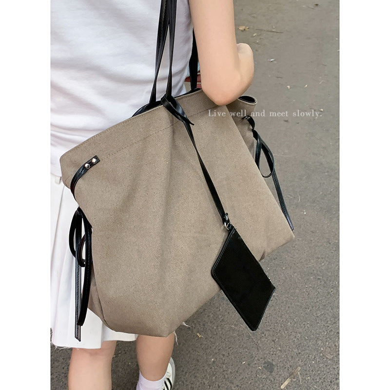 Women's Retro Large Capacity Canvas Simple Portable Tote Bags