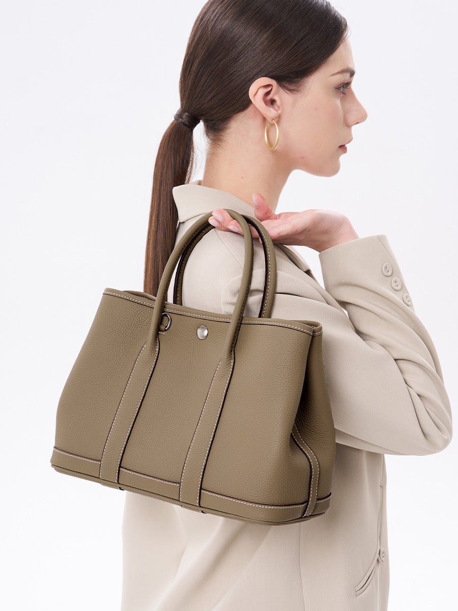 Women's First Layer Cowhide Garden Large Capacity Hand Carrying Leather Advanced Shoulder Bags