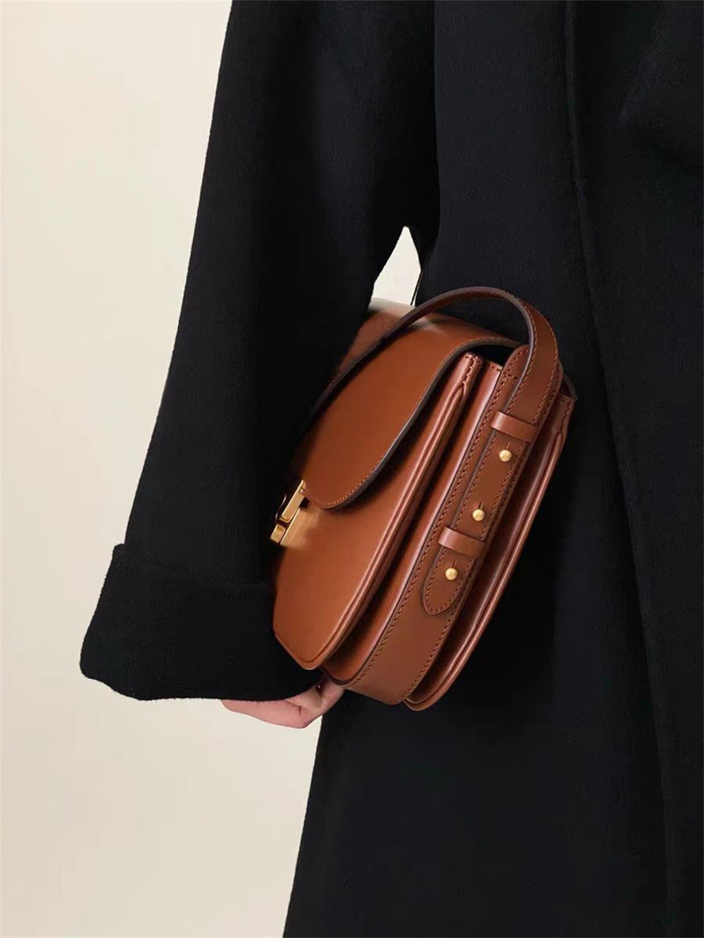 Versatile French Niche Elegant Classic Rivet Bags