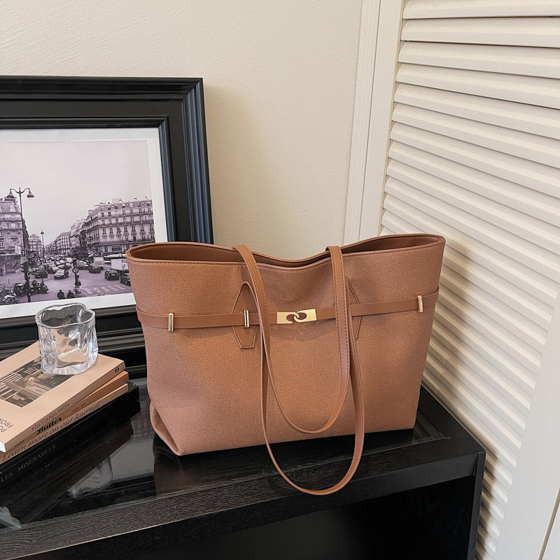 Women's Large Capacity Frosted Big Decoration Women's Shoulder Bag
