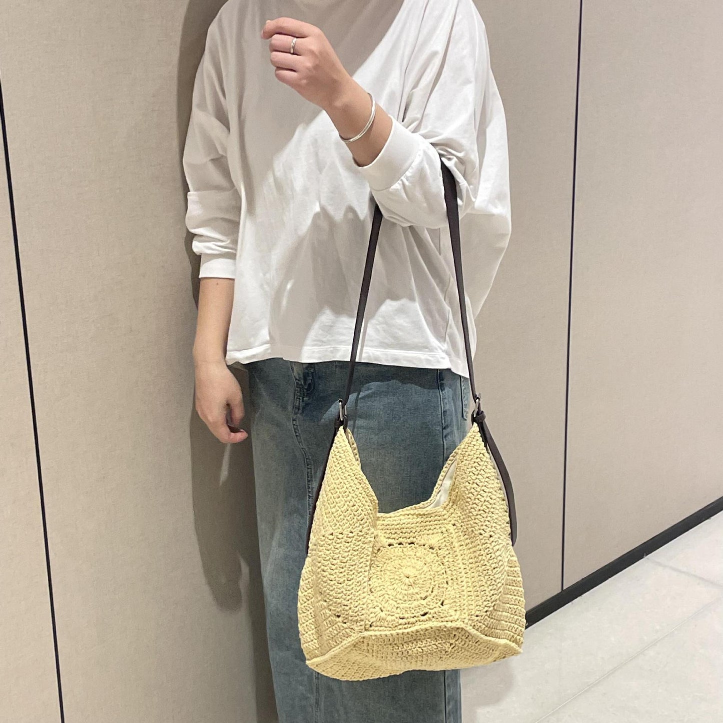 Large Capacity Cotton Thread Woven Grandma Bags
