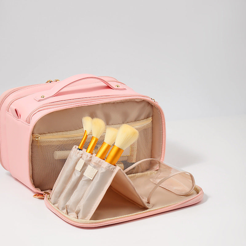 Women's Portable Large Capacity Wash Brush Storage Makeup Bag