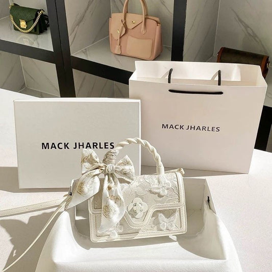 Women's French Design Fairy Bow Twist Woven Bags