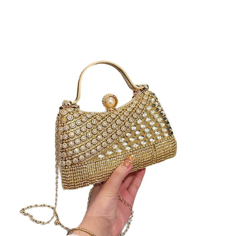 Fashion Rhinestone Western Style Chain Tassel Women's Shoulder Bag