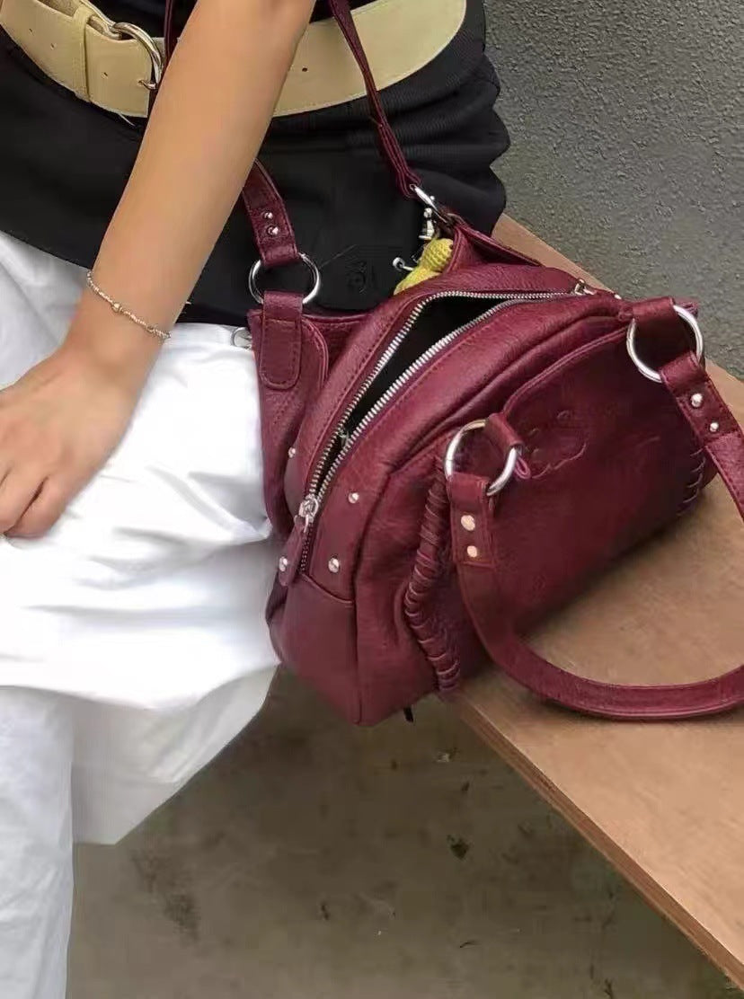 Fashion Hobo Leather Motorcycle Large Capacity Bags