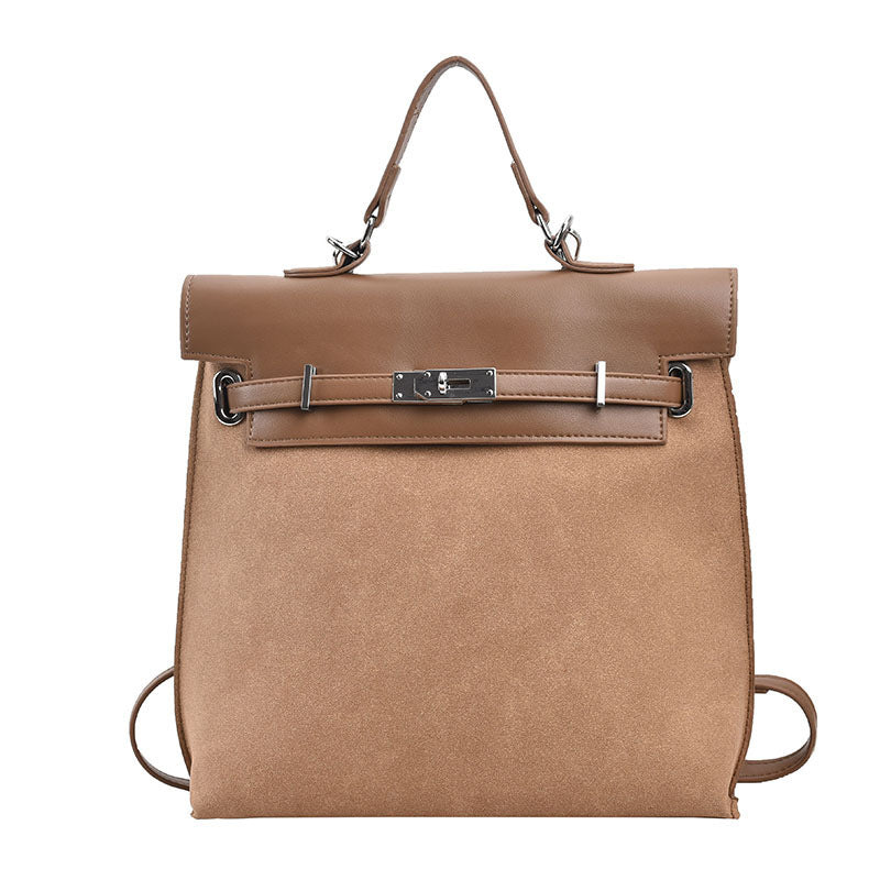 Women's Winter Color Block Matte Retro Commuter Women's Backpack