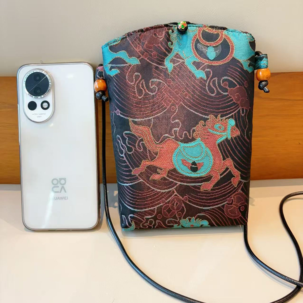 Song Dynasty Brocade Cloth Pattern Walking Phone Bags