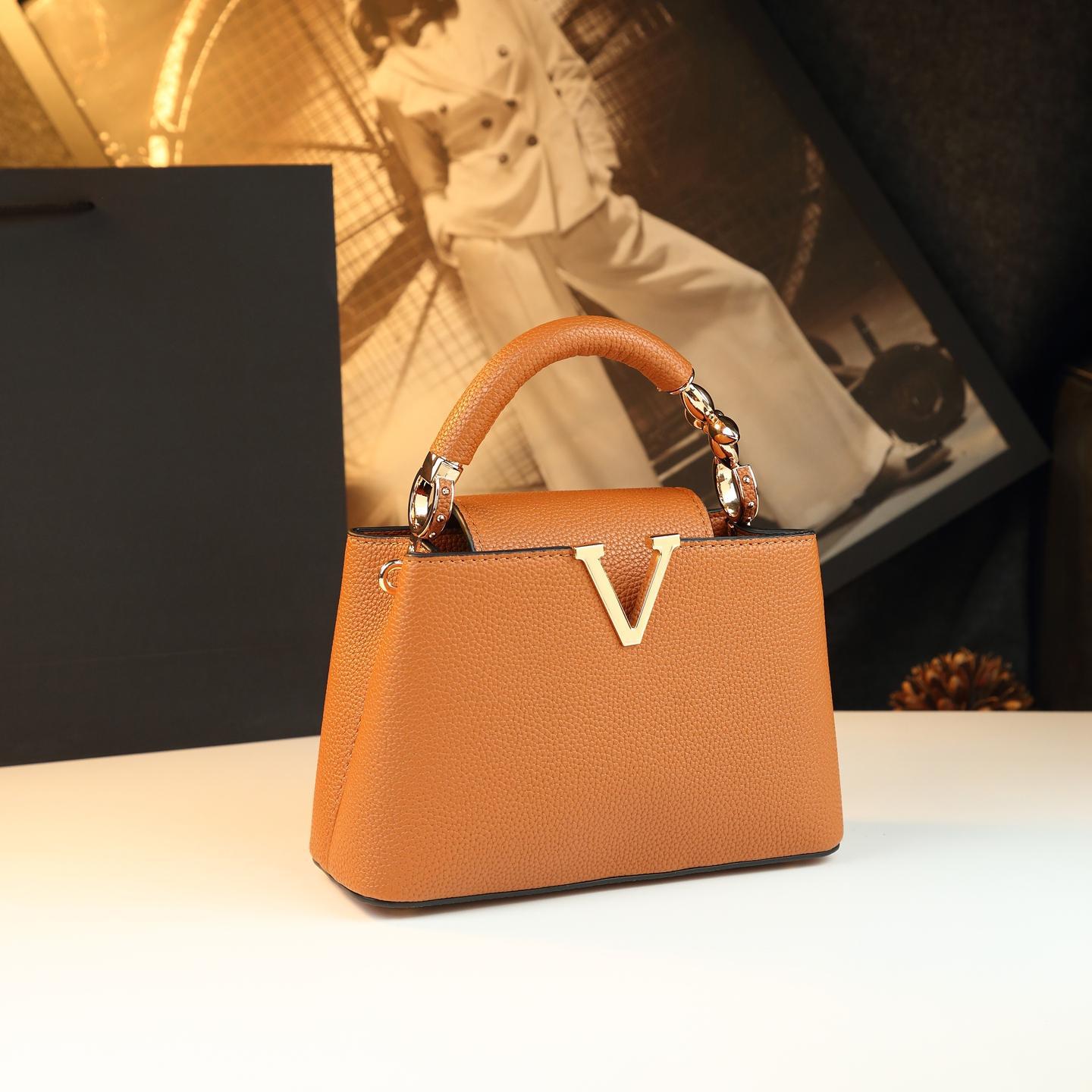 Women's Genuine Leather Soft Fashion Versatile Simple Bucket Bags