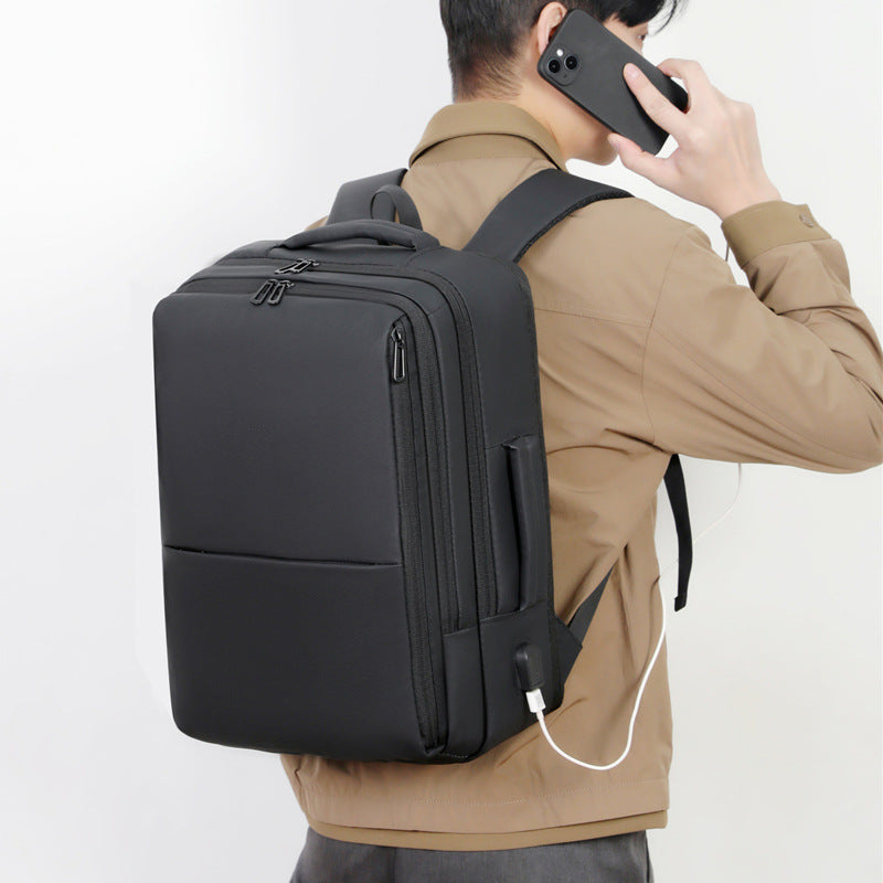 Men's Derm Waterproof Business Trip Commuter Computer Leisure Backpack