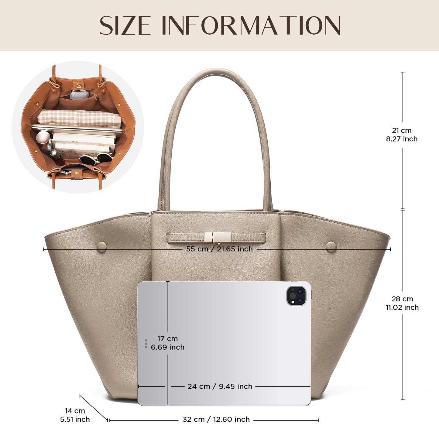 Women's Large Capacity Business Simple Fashion Leather Tote Bag