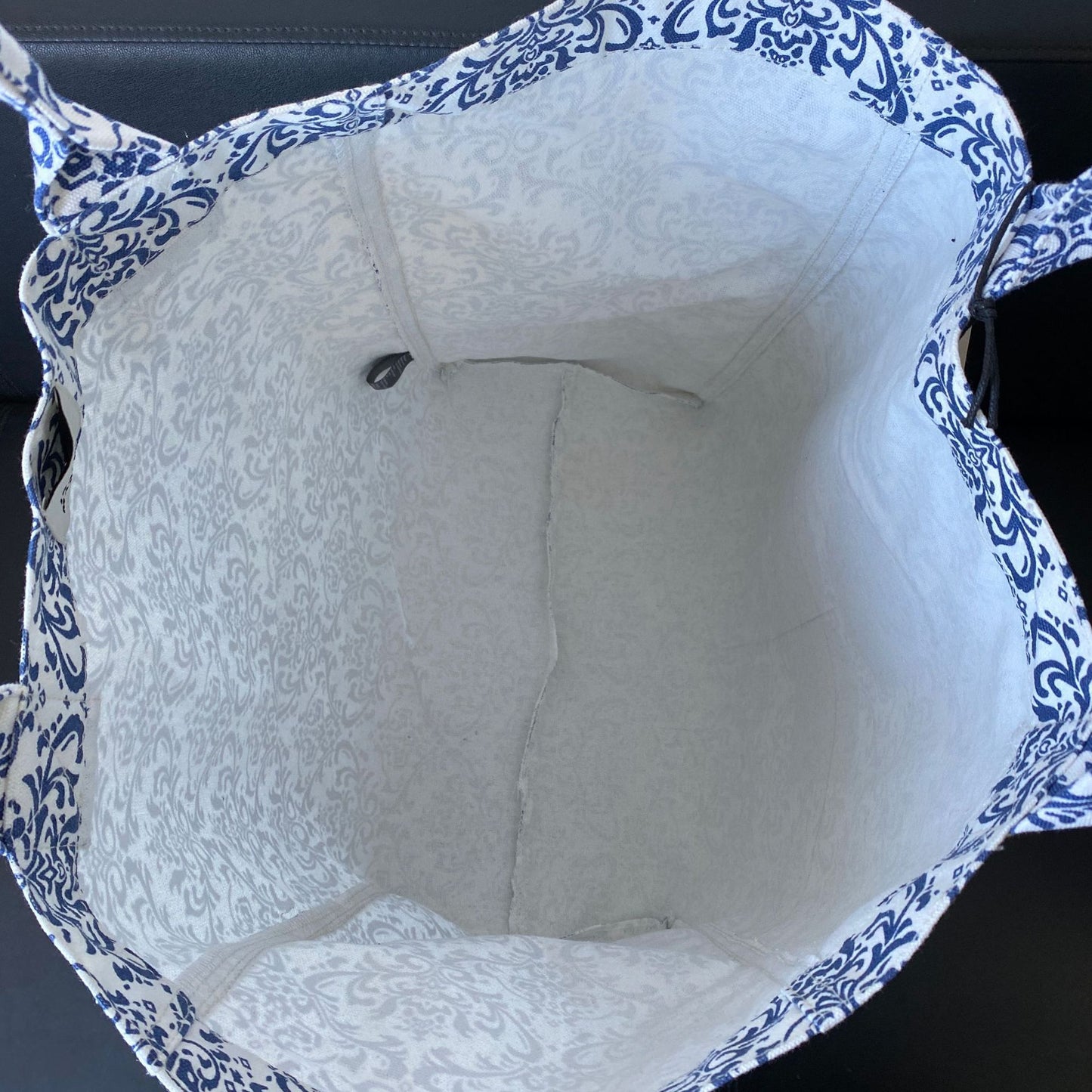 Single Canvas Large Shopping Blue White Handbags