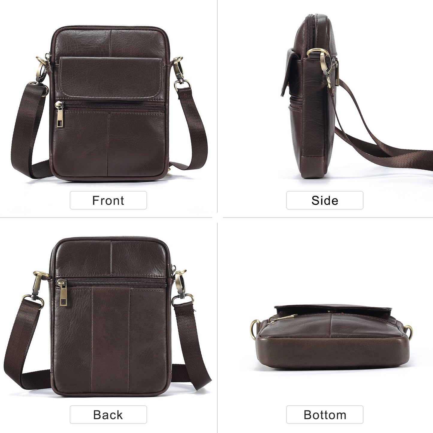 Men's Genuine Leather Mobile First Layer Cowhide Men's Messenger Bag