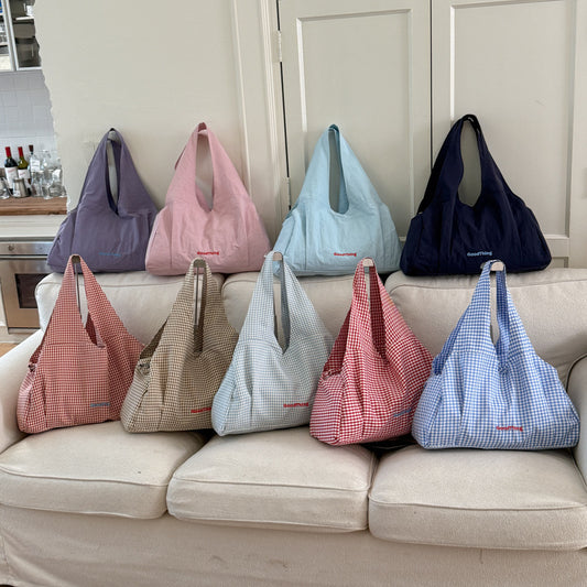 Plaid Female Leisure Large Capacity Letter College Daily Class Bags