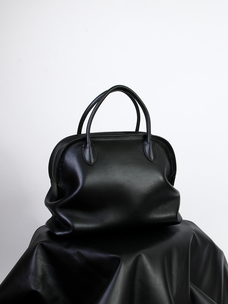 Design Vintage Cowhide Shell Versatile Old Large Capacity Handbags