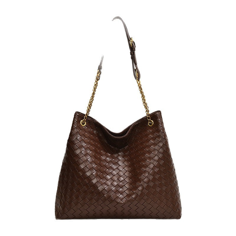 Women's Retro Affordable Luxury Hand-woven High-grade Large Capacity Commuter Tote Bags