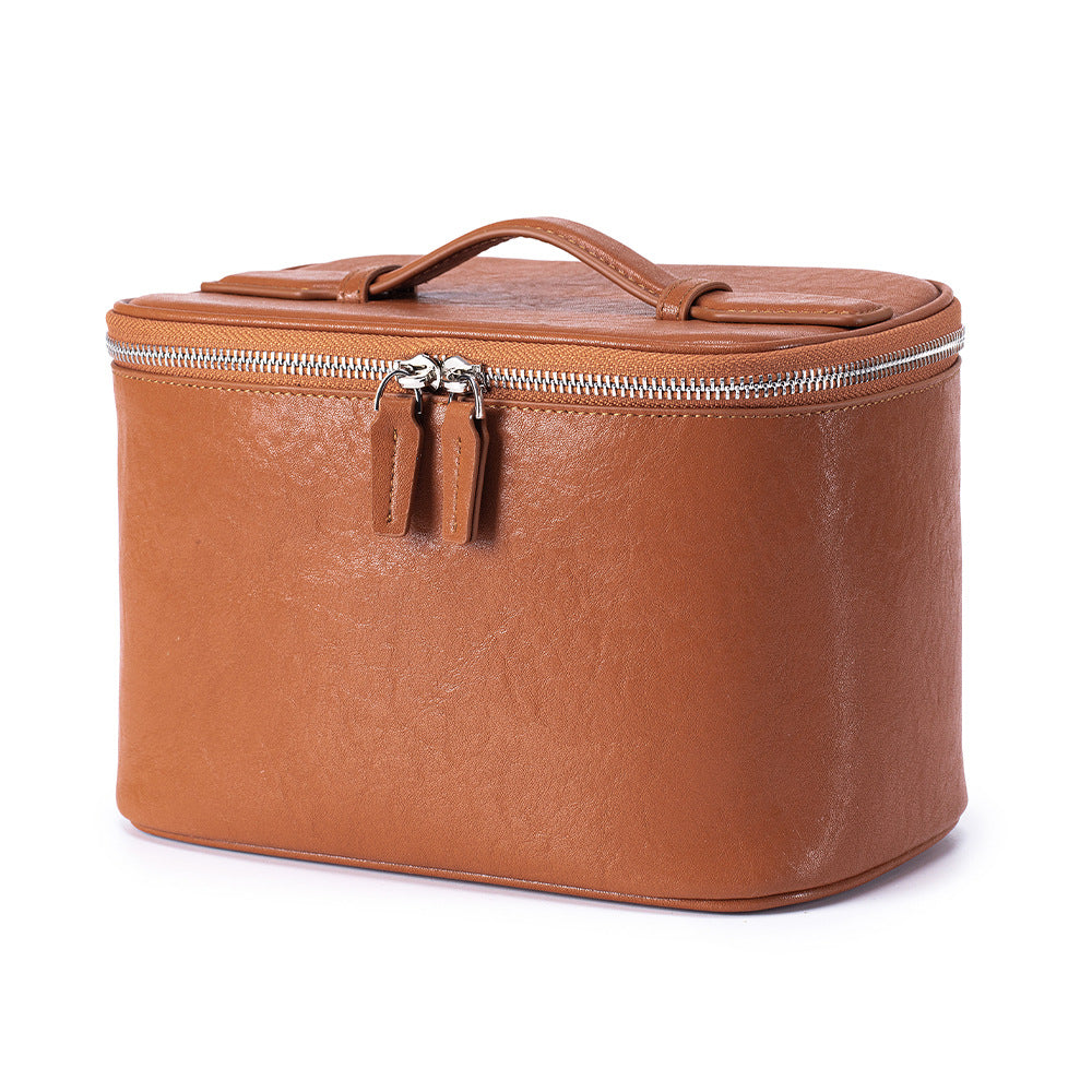 Top Layer Cowhide Large Capacity Partition Storage Female Portable Waterproof Bags