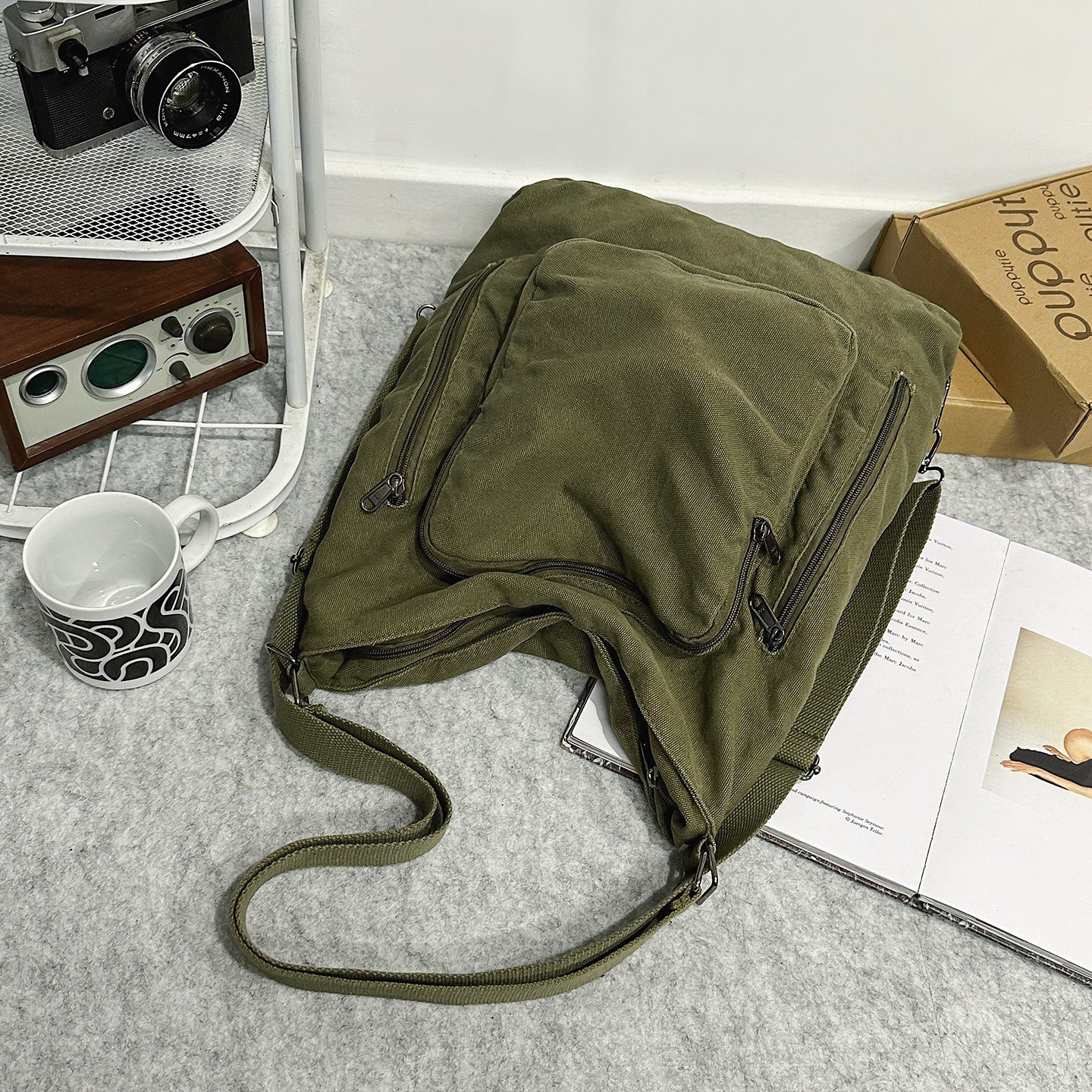 Women's Retro Washed Canvas Mori Style Multifunctional Women's Shoulder Bag