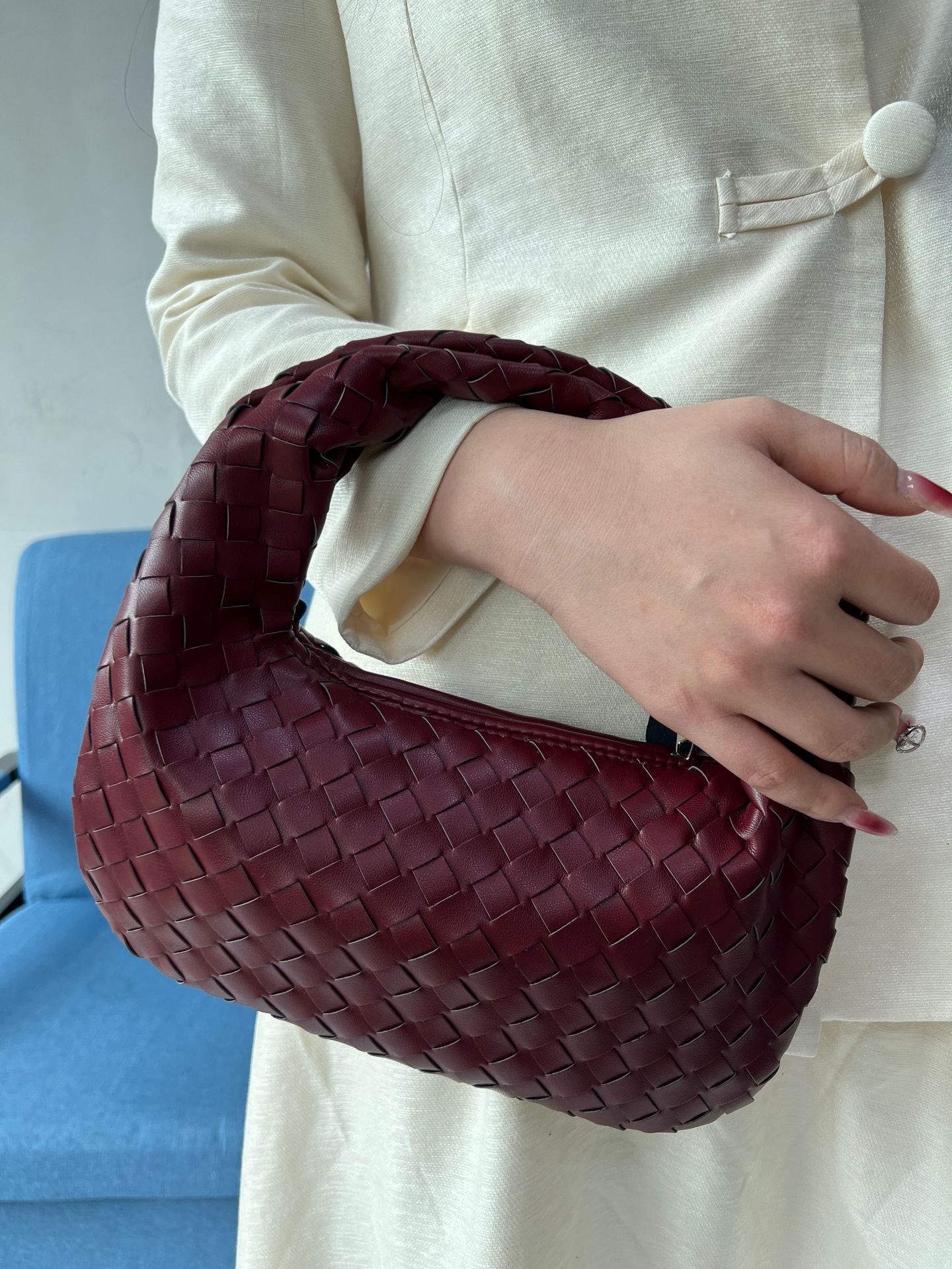 Women's Woven Popular Horn Knotted Portable Underarm Bags