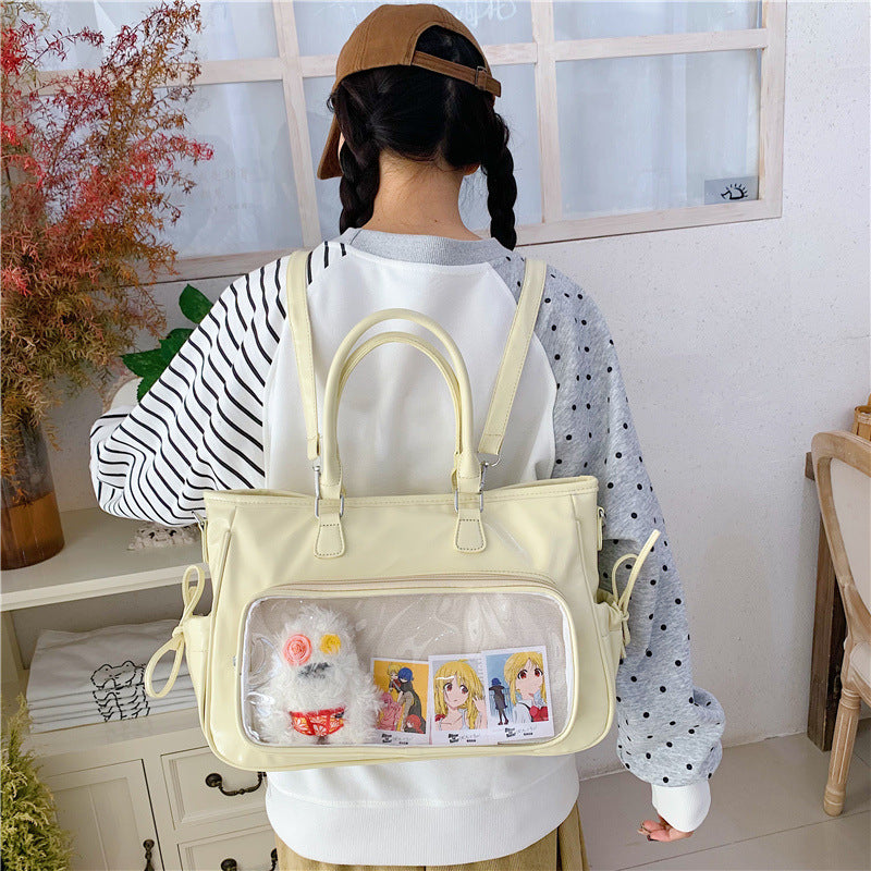Women's Transparent Bar Cartoon Sweet Macaron Class Large Women's Backpack
