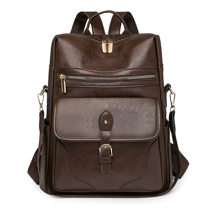 Women's Retro High-grade Soft Leather Large Capacity Women's Backpack