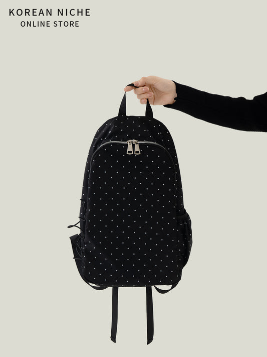 Trendy Polka Dot Design Female Simple Lightweight Large Capacity Backpacks