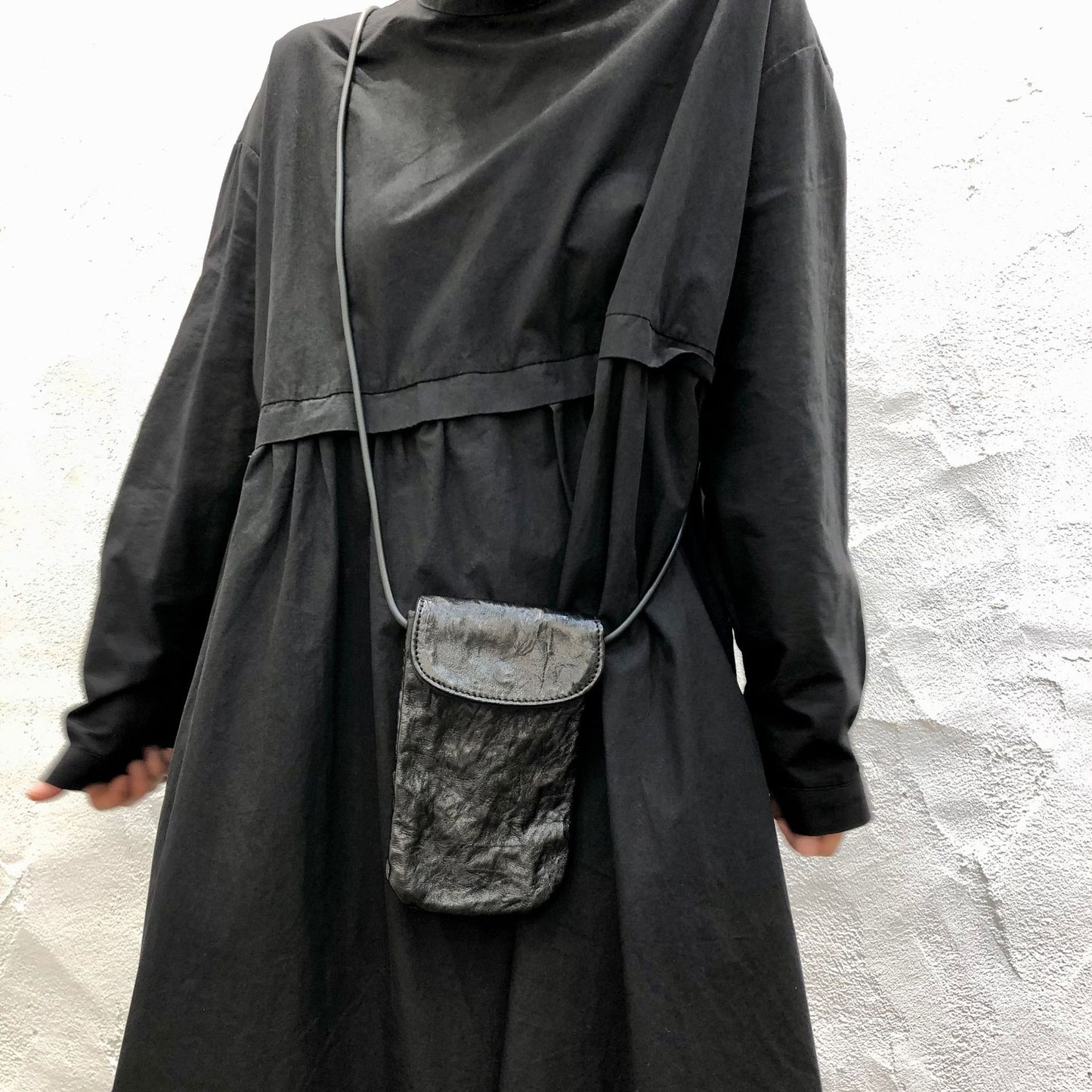Genuine Leather Hand Vegetable Sheepskin Goth Washed Pleated Women's Shoulder Bag