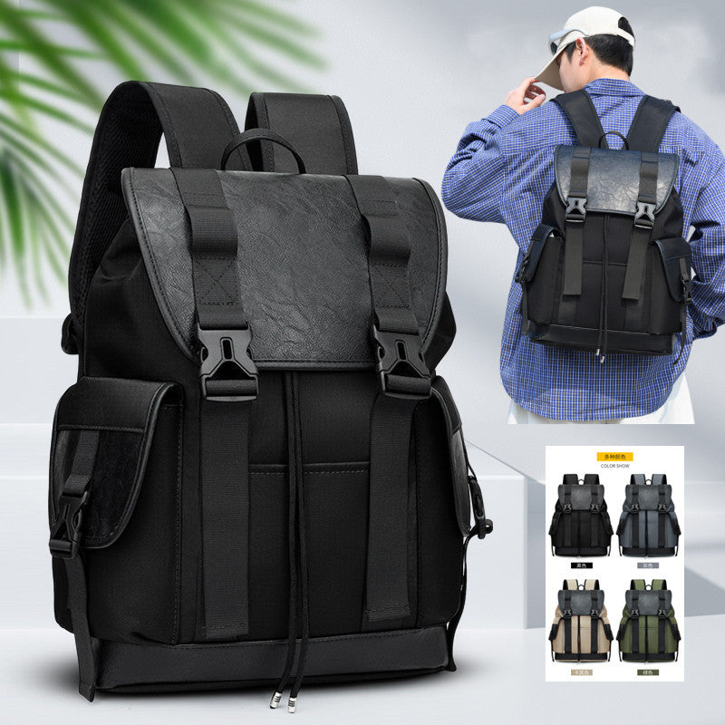 Men's High-grade Vintage Cover Business Commute Computer Large Backpacks