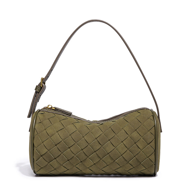 Lazy Versatile Korean Style Niche Frosted Suede Woven Women's Shoulder Bag