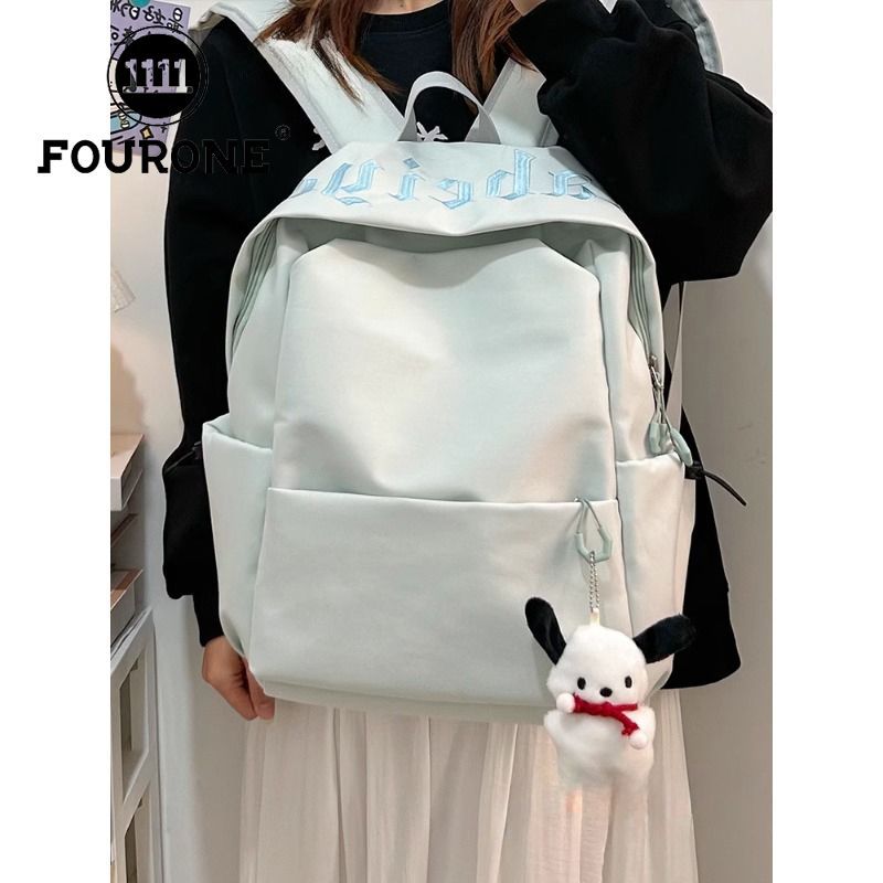 Women's & Men's College Simple Solid Color Large Capacity Backpacks