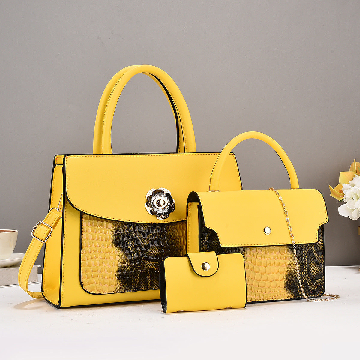 Women's Three-piece Portable Female Lady Fashion Bags