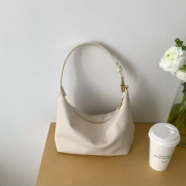 Women's Simple Stylish Litchi Pattern Underarm Soft Leather Women's Handbag