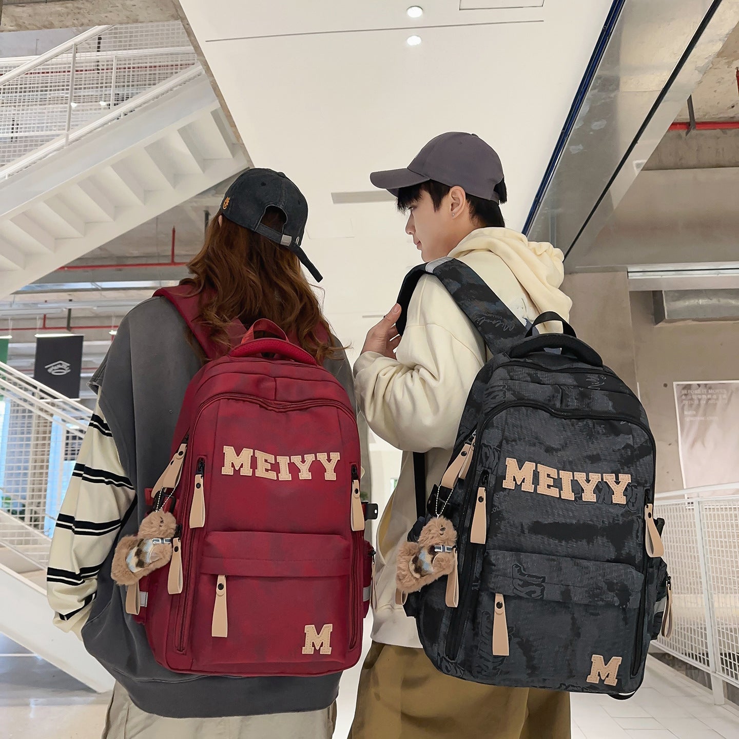 Graceful Fashion Letter Printing Street Fashionable Backpacks