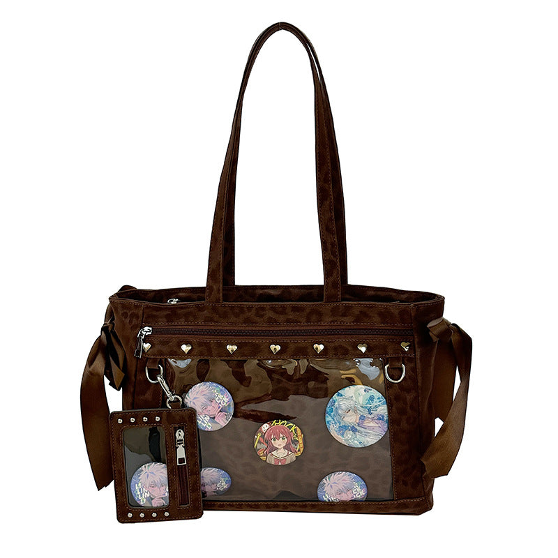 Fashionable Two-dimensional Transparent Cartoon Elegant Advanced Women's Shoulder Bag