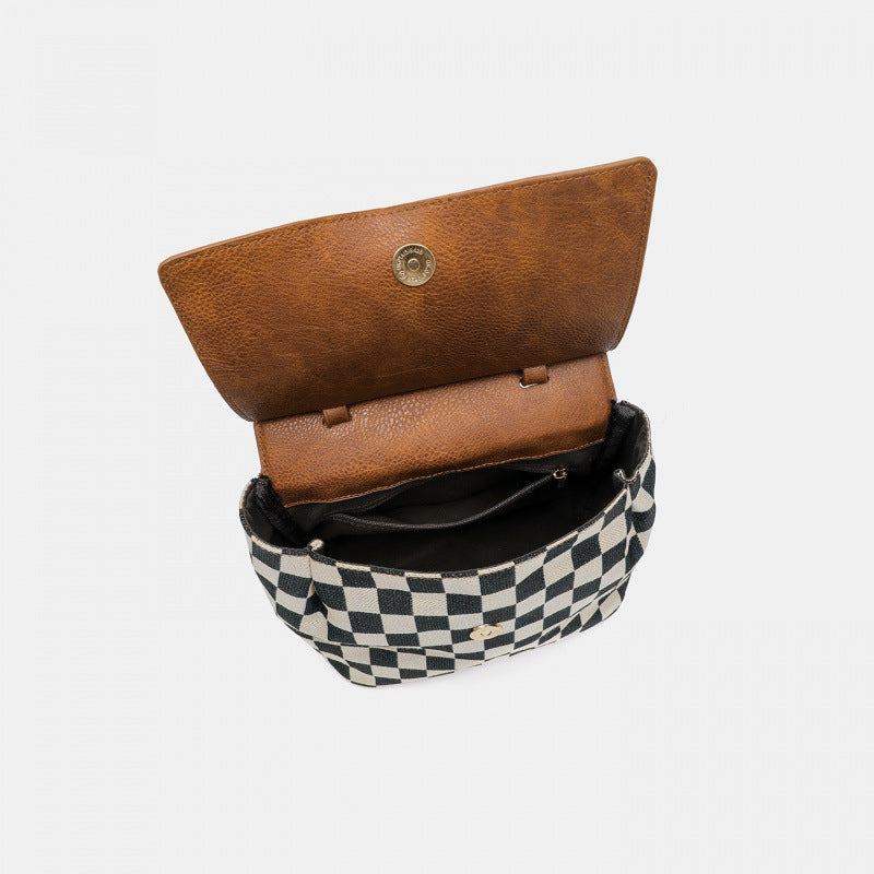 Chessboard Plaid Female College Large Capacity Leisure Women's Backpack