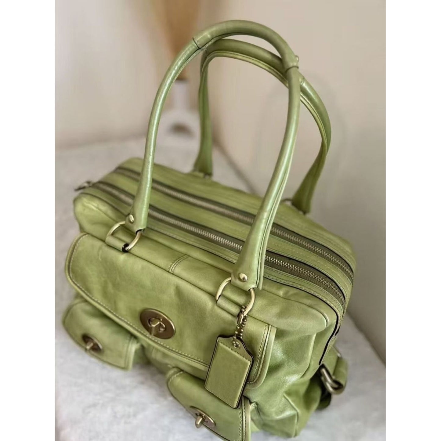 Large Capacity Light Green Adjustable Can Hold Women's Handbag