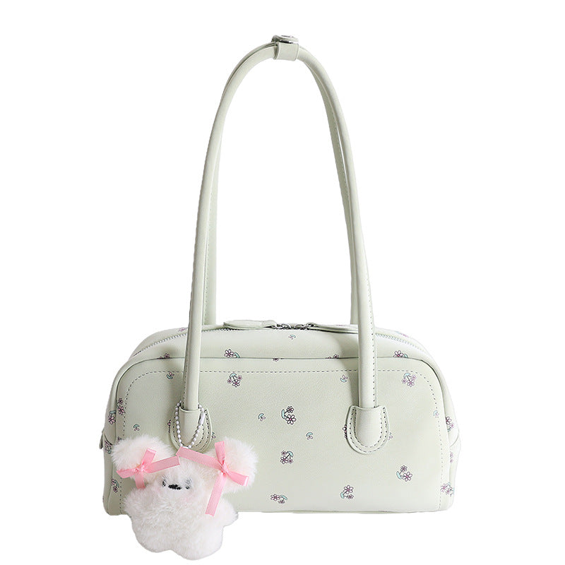 Women's Fashion Printed Commuter Underarm Portable Boston Bags