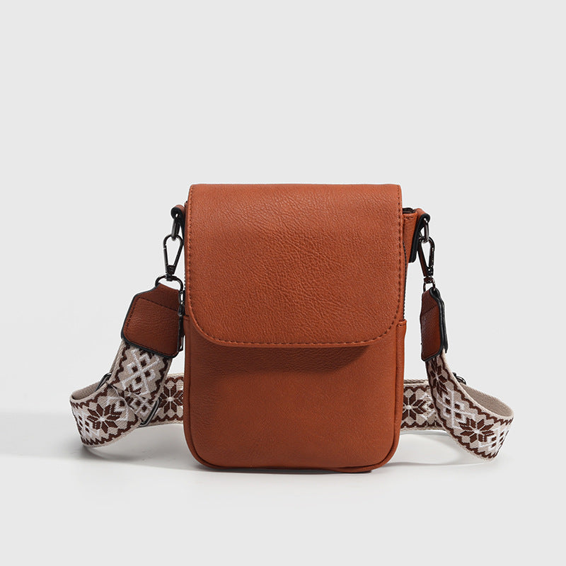 Women's Blue Vertical Ethnic Style Wide Strap Bags