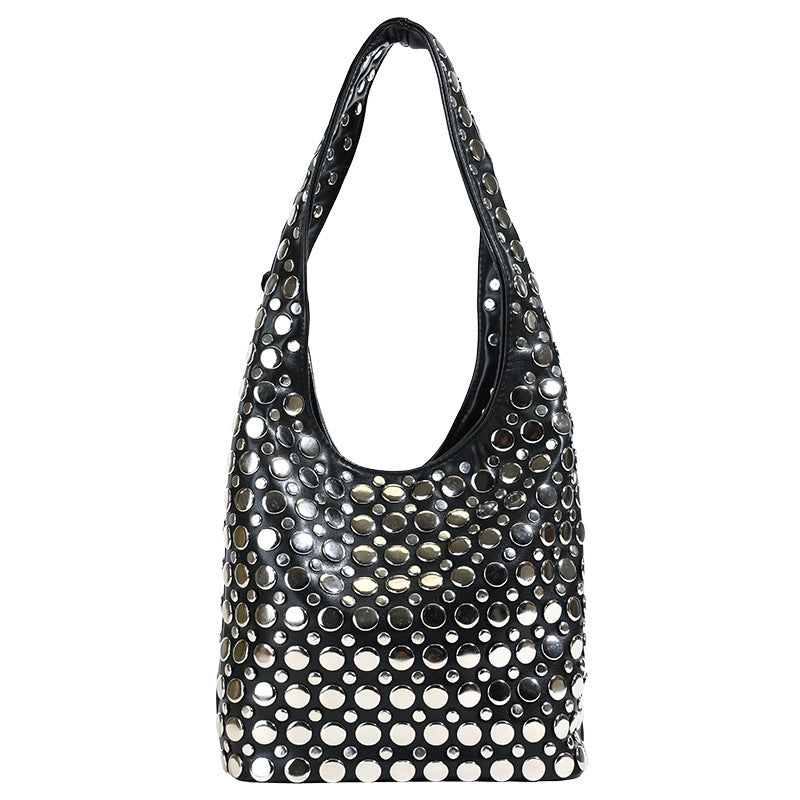About Posture Leisure Cool Personality Dot Rivet Women's Shoulder Bag