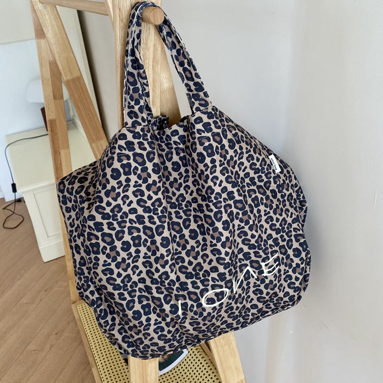 Women's Procurement Service Of Korean Fashionable Commuter Leopard Print Versatile Large Women's Shoulder Bag